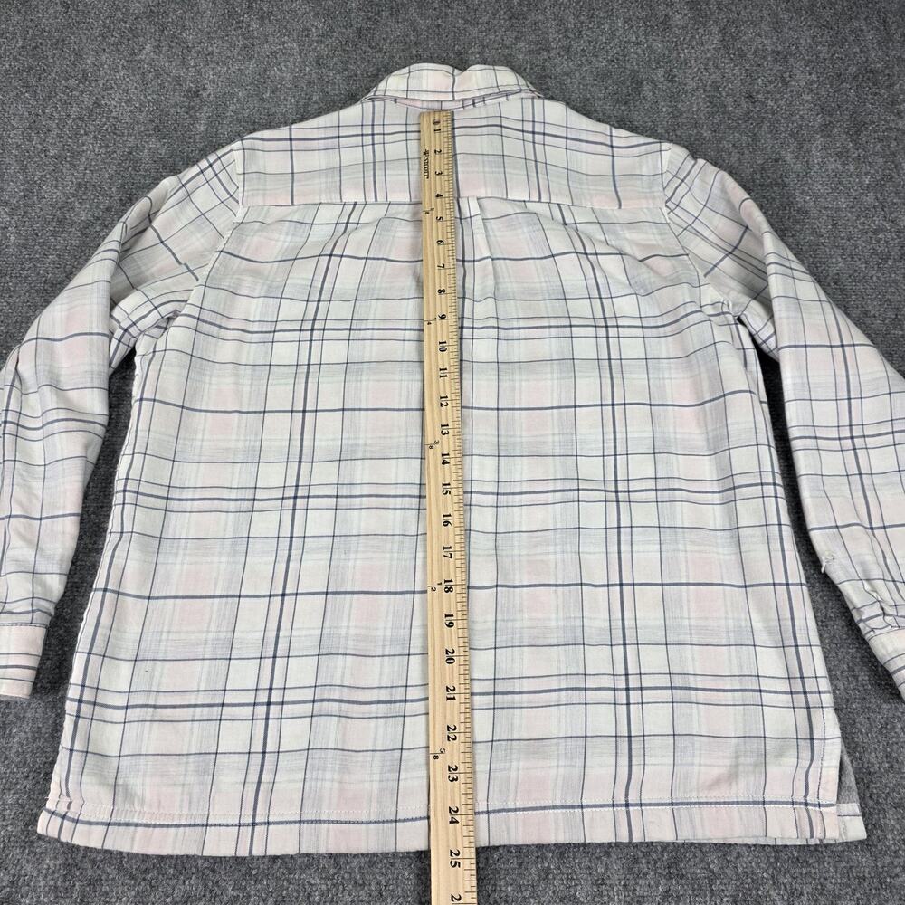 LL Bean Shirt Womens Small Petite Pink Plaid Fleece Lined Button Front Casual - Picture 6 of 16